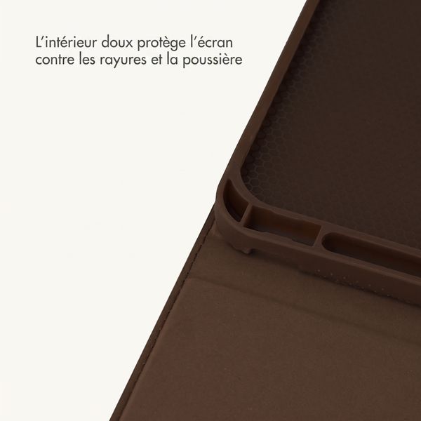 Selencia Coque Croco Apple iPad 11 (2025) 11 pouces A16 / iPad 10 (2022) 10.9 pouces - Choco Brown