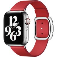 Apple Bracelet Leather Band Modern Buckle Apple Watch | 38/40/41/42 mm - Taille M - Scarlet Red