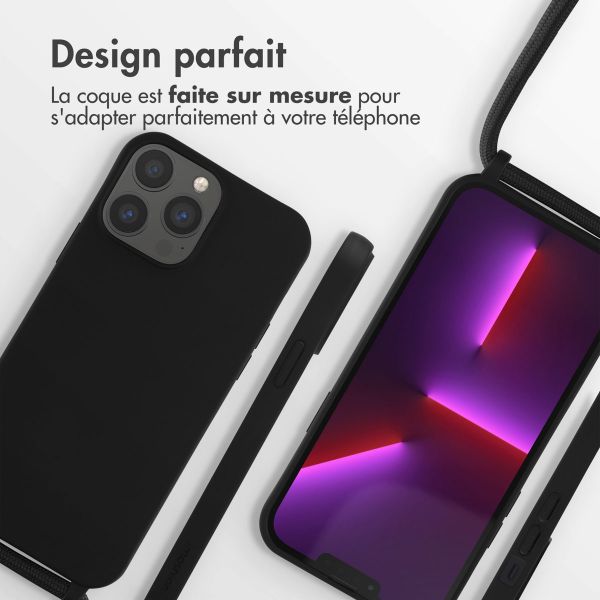 imoshion Coque en silicone avec cordon Apple iPhone 13 Pro Max - Noir