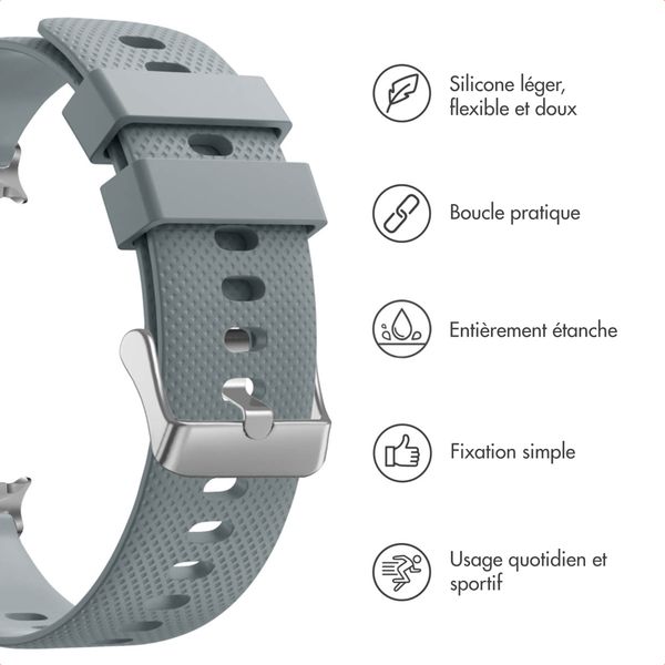 imoshion Bracelet en silicone flexible Samsung Galaxy Watch 8 (40/44mm) / Classic (46mm) - Gris