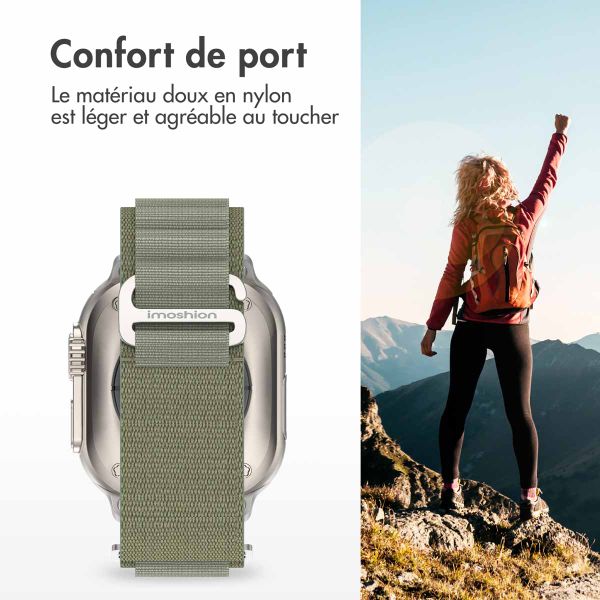 imoshion Bracelet en nylon Alpine Apple Watch | 38/40/41/42 mm - Olive Green
