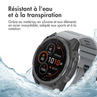 imoshion Bracelet QuickFit® Stripe en silicone  - Connexion Garmin 26 mm - Gris