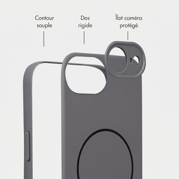 Accezz Coque Grip avec MagSafe Apple iPhone 17e / 16e - Gris