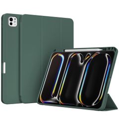 Accezz Coque tablette portefeuille Smart Silicone Apple iPad Pro 11 (2025) M5 / (2024) M4 - Vert foncé