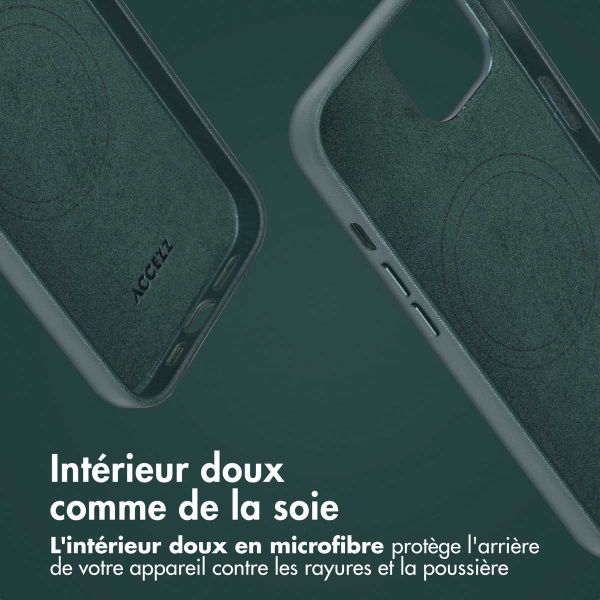Accezz Étui de télephone portefeuille en cuir 2-en-1 avec MagSafe Apple iPhone 14 - Cedar Green