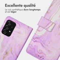 imoshion Étui de télephone portefeuille Design Samsung Galaxy A52(s) (5G/4G) - Purple Marble