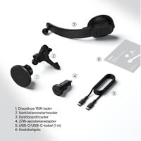 Belkin Support Téléphone Magnétique Qi2 - Chargeur Voiture avec Adaptateur 27W - Tableau de bord / Grille de ventilation