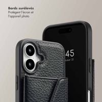Selencia Coque de télephone Sera avec cordon et porte-cartes enveloppe Apple iPhone 16 - Noir