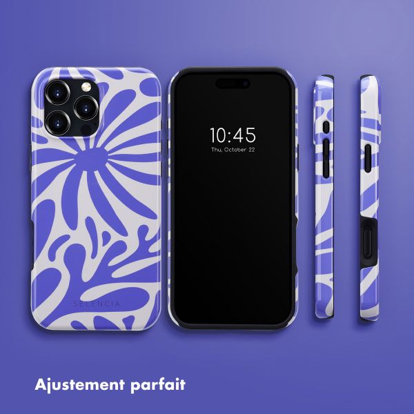Selencia Coque arrière Vivid avec MagSafe Apple iPhone 16 Pro Max - Modern Bloom Sapphire Blue