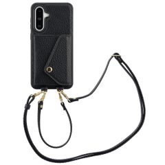 Selencia Coque de télephone Sera avec cordon et porte-cartes enveloppe Samsung Galaxy A36 / A56 - Noir