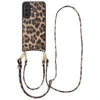 Selencia Coque de télephone Nova avec cordon et porte-cartes Samsung Galaxy A57 (5G) - Leopard