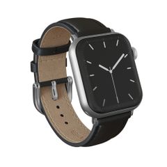 Burga Bracelet en cuir véritable  - Apple Watch | 44/45/46/49 mm / Connexion universelle 20 mm - Don't Text / Silver