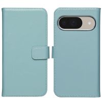 Selencia Étui portefeuille en cuir véritable Google Pixel 10 / 10 Pro - Air Blue