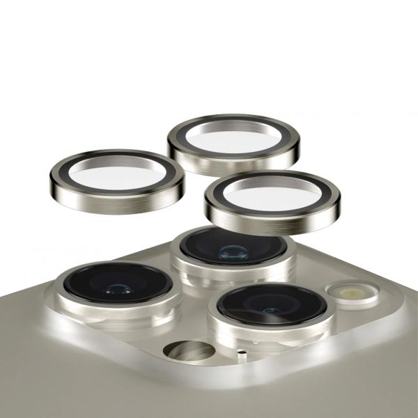 PanzerGlass Protection Caméra Hoops Optic Rings Apple iPhone 15 Pro / 15 Pro Max - Natural Metal