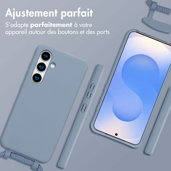 imoshion Coque arrière Color avec cordon amovible et MagSafe Samsung Galaxy S25 / S24 - Ash Blue