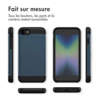 imoshion Coque arrière avec porte-cartes Apple iPhone SE (2022 / 2020) / 8 / 7 - Bleu foncé