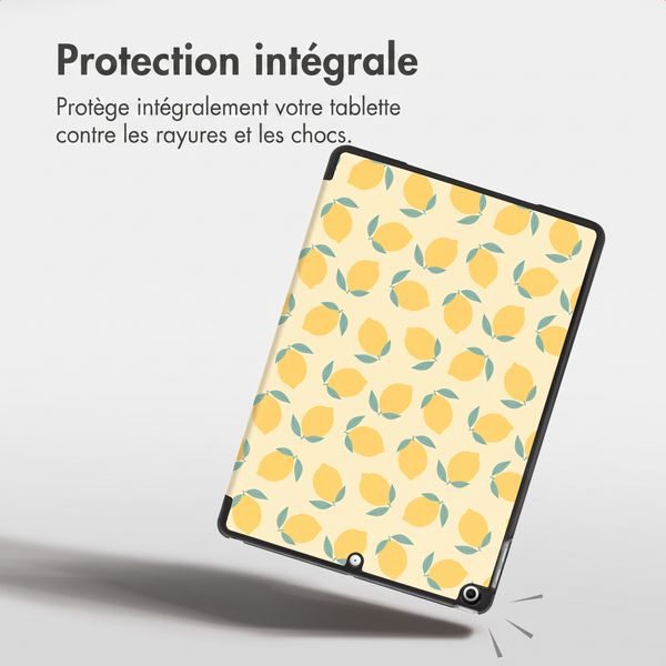imoshion Coque tablette Design Trifold Apple iPad 9 (2021) 10.2 pouces / iPad 8 (2020) 10.2 pouces / iPad 7 (2019) 10.2 pouces - Citrus Dream