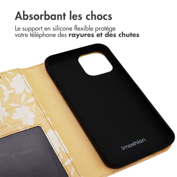 imoshion Étui de télephone portefeuille Design Apple iPhone 12 (Pro) - Yellow Flowers
