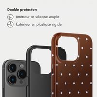 Selencia Coque arrière Vivid Apple iPhone 15 Pro - Happy Dots Chocolate