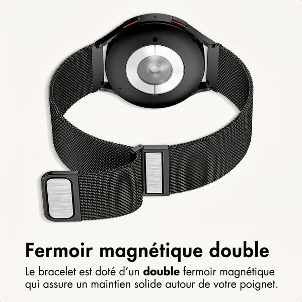 imoshion Bracelet magnétique milanais  - Connexion universelle 20 mm - Noir