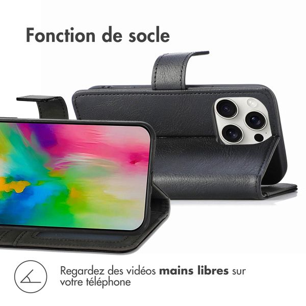 imoshion Étui de télephone portefeuille de luxe Apple iPhone 16 Pro Max - Noir