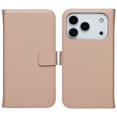Selencia Étui portefeuille en cuir véritable Apple iPhone 18 Pro Max / 17 Pro Max - Dusty Pink
