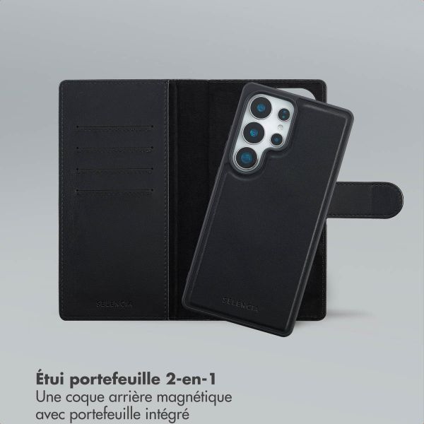 Selencia Étui portefeuille amovible Olyn avec MagSafe Samsung Galaxy S25 Ultra - Noir