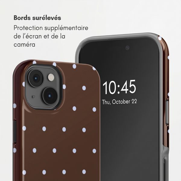 Selencia Coque arrière Vivid Apple iPhone 14 - Happy Dots Chocolate