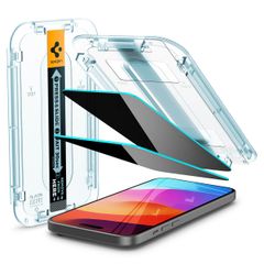 Spigen Protection d'écran en verre trempé GLAStR Privacy Applicator - lot de 2 Apple iPhone 16 / 15