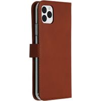 Selencia Étui portefeuille en cuir véritable Apple iPhone 11 Pro Max - Marron clair