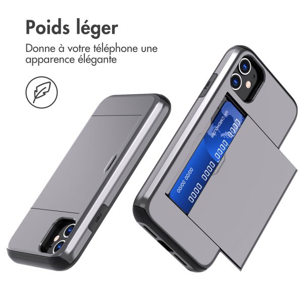 imoshion Coque arrière avec porte-cartes Apple iPhone 11 - Gris