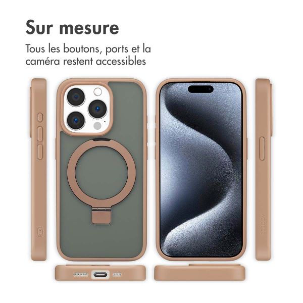 Accezz Coque Ring Stand avec MagSafe Apple iPhone 15 Pro - Marron