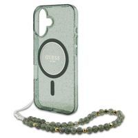 Guess MagSafe IML Glitter Case avec beads strap Apple iPhone 16 Pro Max - Green
