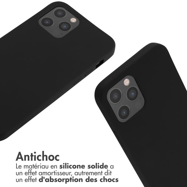 imoshion Coque en silicone avec cordon Apple iPhone 12 (Pro) - Noir
