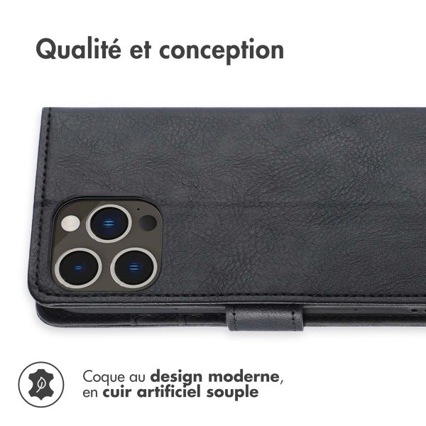 imoshion Étui de télephone portefeuille de luxe Apple iPhone 14 Pro Max - Noir