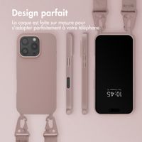 Selencia Coque silicone avec cordon amovible Apple iPhone 16 Pro - Sand Pink