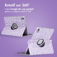 imoshion Coque tablette Design rotatif à 360° Apple iPad 11 (2025) 11 pouces A16 / iPad 10 (2022) 10.9 pouces - Lavender Flowers