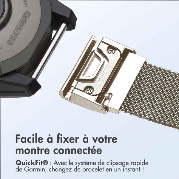 imoshion Bracelet QuickFit® Milanais  - Connexion Garmin 20 mm - Taille L/XL - Starlight