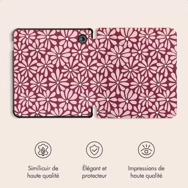 imoshion Étui de liseuse portefeuille design Pliable Kobo Libra Colour - Bloom Love Blush