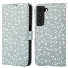imoshion Étui de télephone portefeuille Design Samsung Galaxy S22 - Smoke Green Flowers
