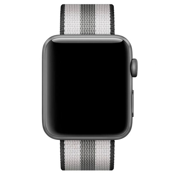 Apple Bracelet en nylon tressé Apple Watch | 44/45/46/49 mm - Black Stripe