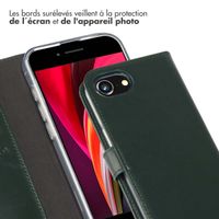 Selencia Étui portefeuille en cuir véritable Apple iPhone 17e / 16e - Vert