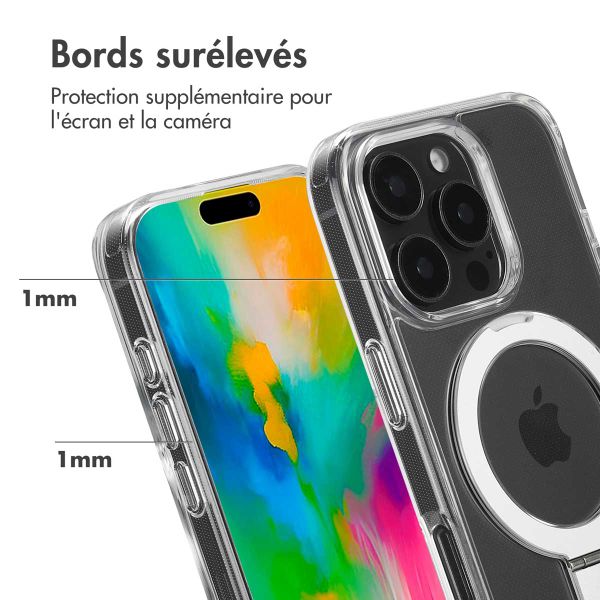 Accezz Coque Ring Stand avec MagSafe Apple iPhone 16 Pro Max - Transparent
