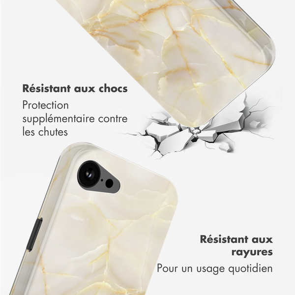 Selencia Coque arrière Vivid avec MagSafe Apple iPhone 17e / 16e - Golden Beige Marble