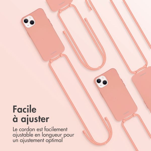 imoshion Coque de couleur avec cordon amovible Apple iPhone 13 - Peach