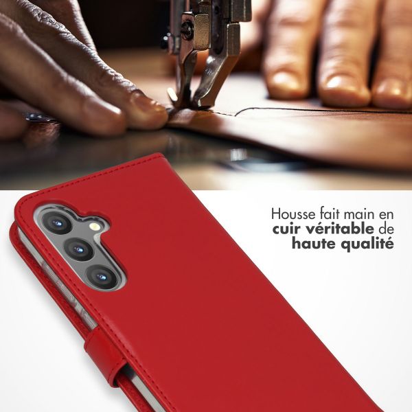 Selencia Étui portefeuille en cuir véritable Samsung Galaxy S24 Plus - Rouge