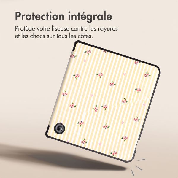 imoshion Étui de liseuse portefeuille design Pliable Kobo Libra Colour - Garden Stripes