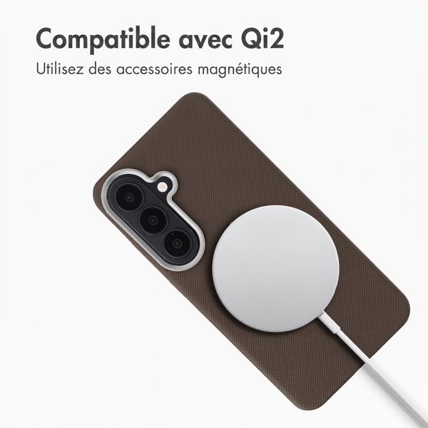 Accezz Coque arrière Mesh avec MagSafe Samsung Galaxy S26 - Marron