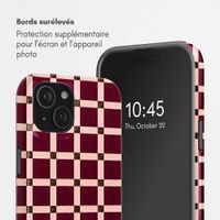 Selencia Coque arrière Vivid Apple iPhone 15 - Check This Burgundy