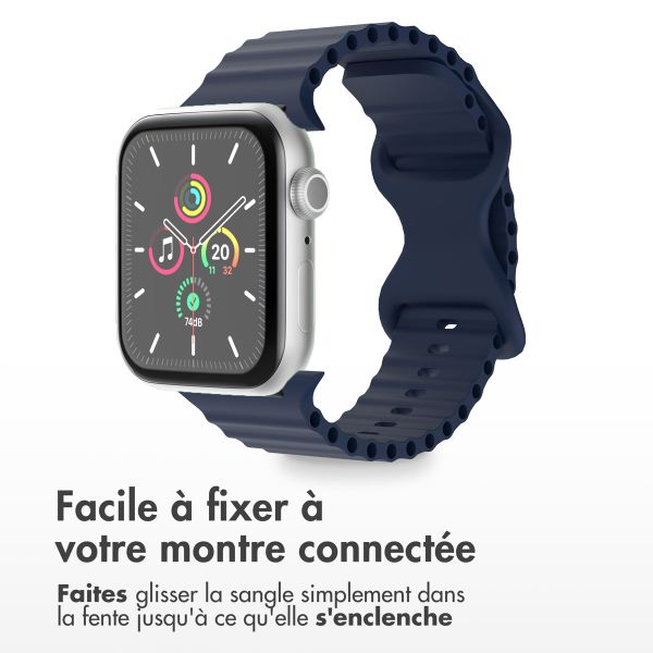 imoshion Bracelet Athletic en silicone Apple Watch | 44/45/46/49 mm - Bleu foncé